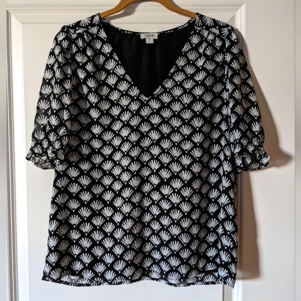 J.Crew Relaxed Fit Printed Blouse